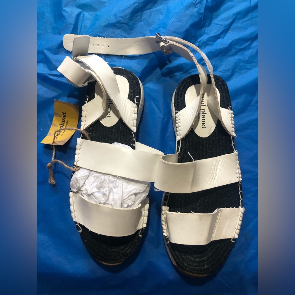 Cool planet white platform sandals